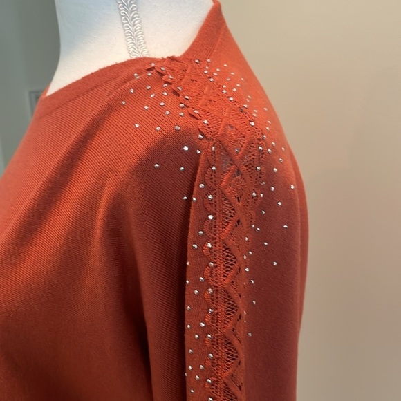 Milano LIV Rust Colored Top With Scattered Sequins. Large - Picture 2 of 7